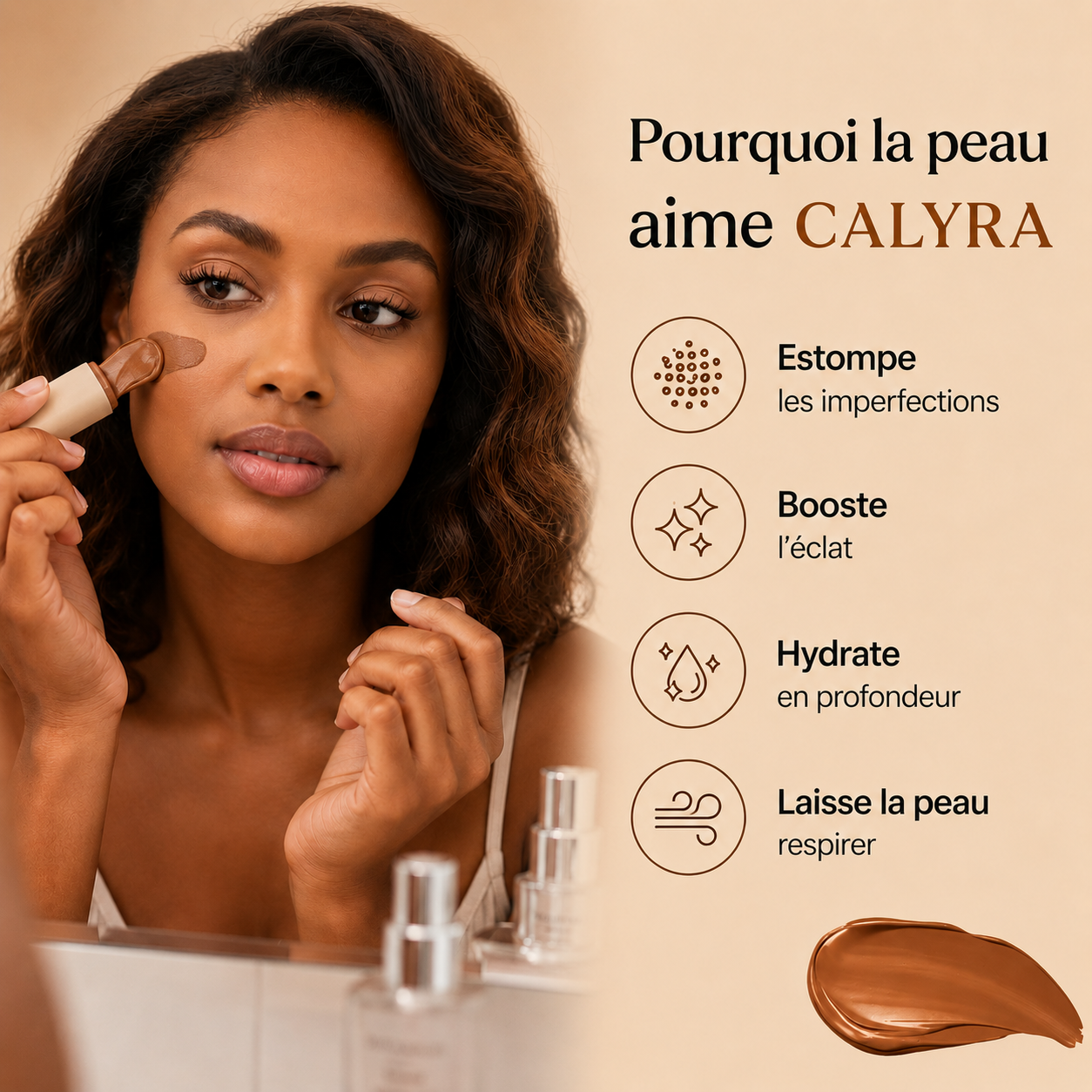 Calyra™ Un teint lumineux en quelques secondes, sans effet lourd