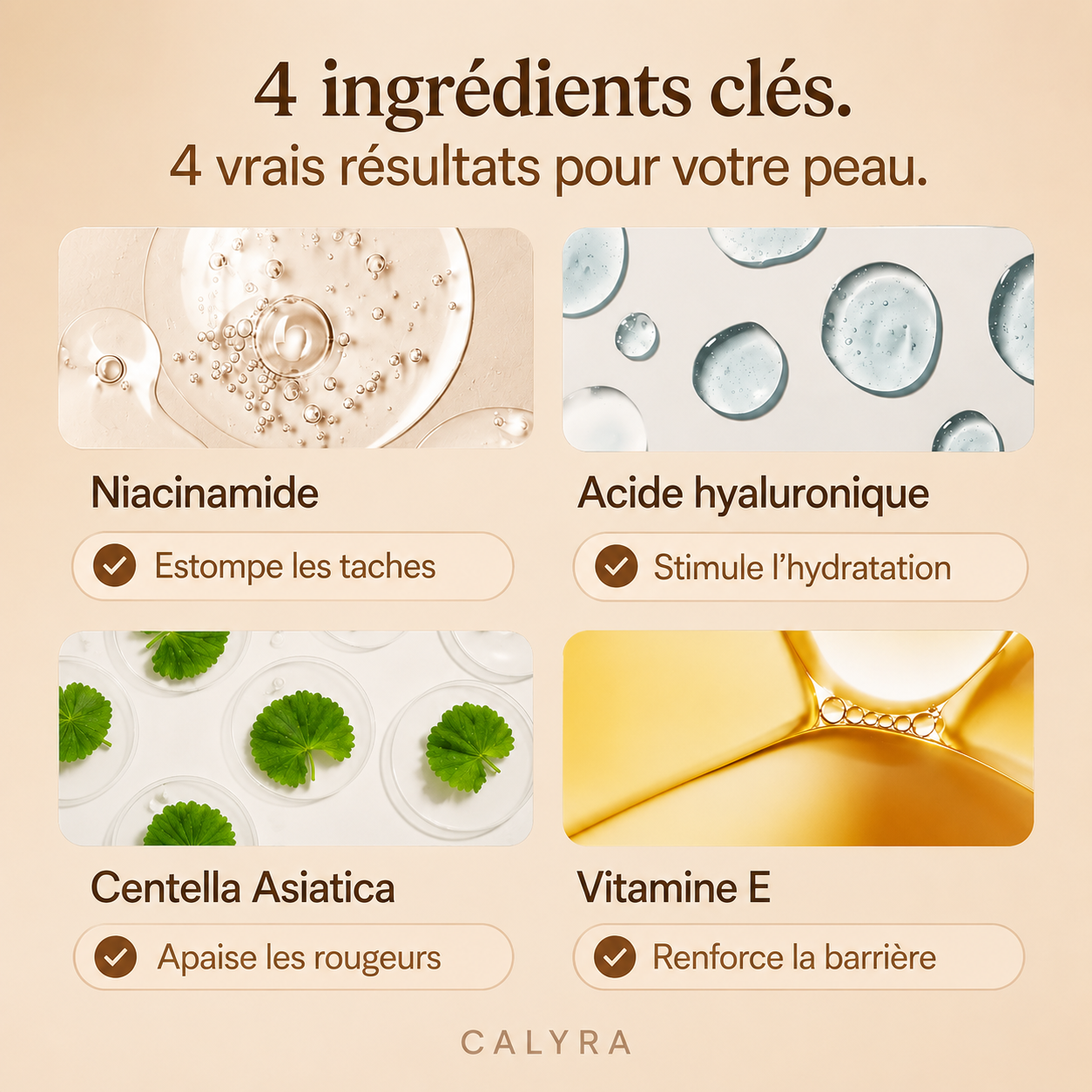 Calyra™ Un teint lumineux en quelques secondes, sans effet lourd
