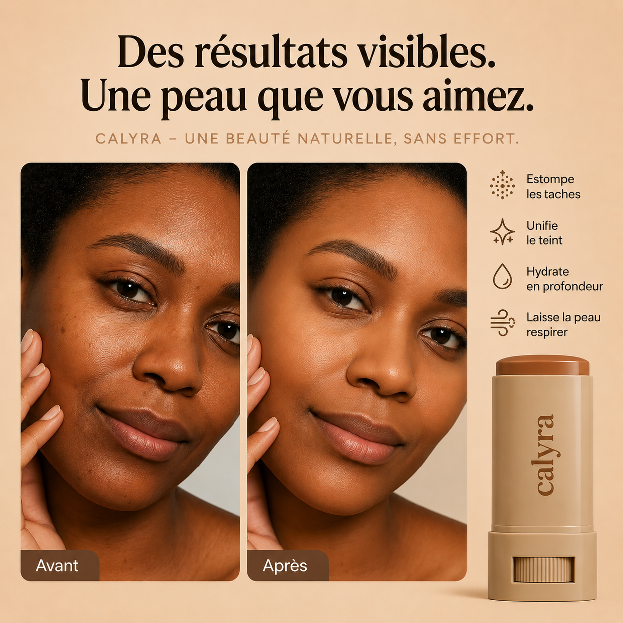 Calyra™ Un teint lumineux en quelques secondes, sans effet lourd